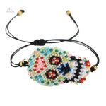 Bracelet artistique calavera avec motifs géométriques