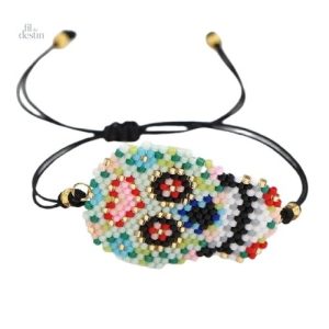 Bracelet artistique calavera avec motifs géométriques