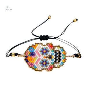 Mosaïque de calavera sur bracelet tendance et original