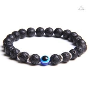 Nazar Boncuk bracelet en bleu et blanc, design artisanal