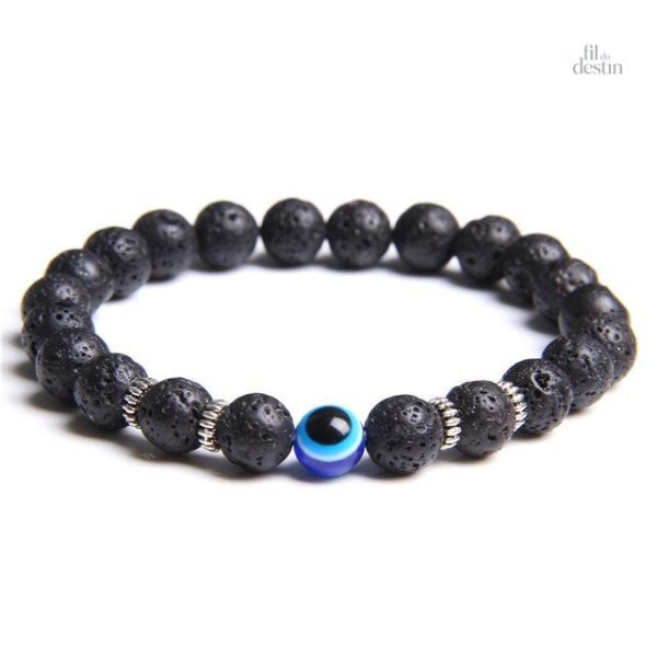 Nazar Boncuk bracelet en bleu et blanc, design artisanal