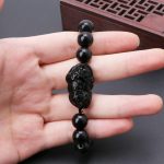 Accessoire Pi Xiu en obsidienne, porte-bonheur traditionnel chinois