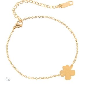 Bracelet trèfle à 4 feuilles en métal léger et élégant