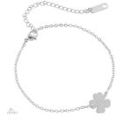 Bracelet avec motif de trèfle à 4 feuilles porte-bonheur