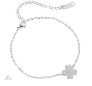 Bracelet avec motif de trèfle à 4 feuilles porte-bonheur
