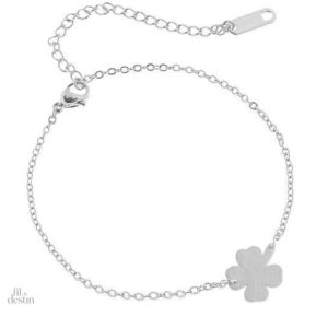 Bracelet avec motif de trèfle à 4 feuilles porte-bonheur