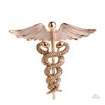 Broche caducée d'Hermès, symbole de chance et de protection