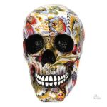 Calavera décorative teintée de fleurs vives