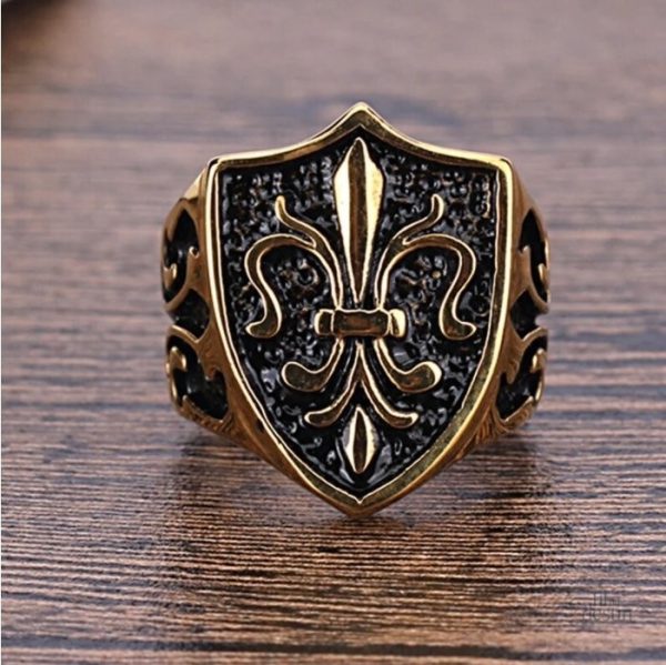 Bague chevalière fleur de lys symbole de protection