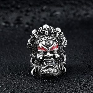 Bague porte-bonheur avec le dieu Acalanatha