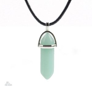 Collier en cristal hexagonal porte-bonheur