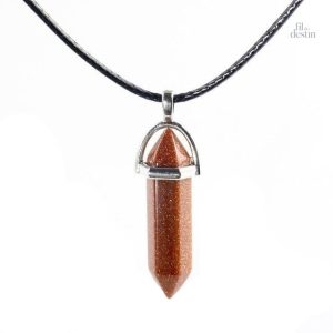 Cristal hexagonal en pendentif, collier unique