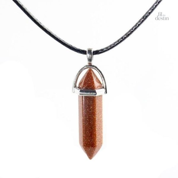 Cristal hexagonal en pendentif, collier unique