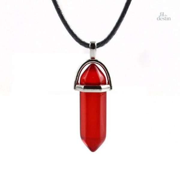 Collier charmant avec pendentif en cristal hexagonal