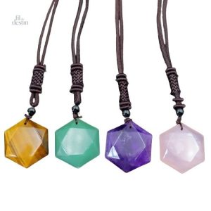 Collier guérisseur au dodécaèdre, porte-bonheur