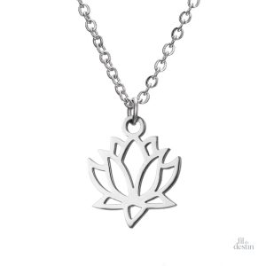 Pendentif lotus en fleur, symbole de porte-bonheur