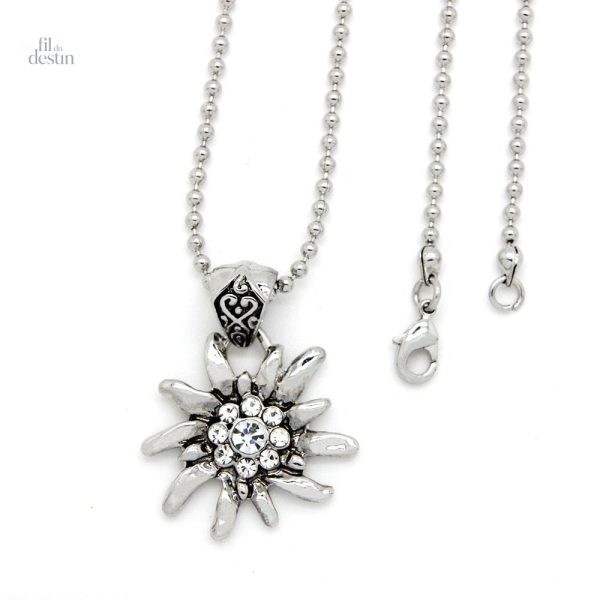 Bijou élégant avec motif d'Edelweiss, parfait comme porte-bonheur