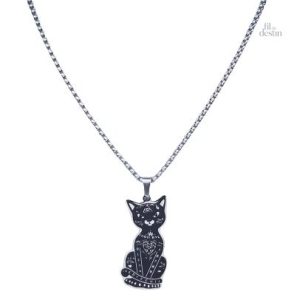 Collier noir porte-bonheur pour chat