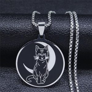 Collier chat noir, symbole de bonne fortune