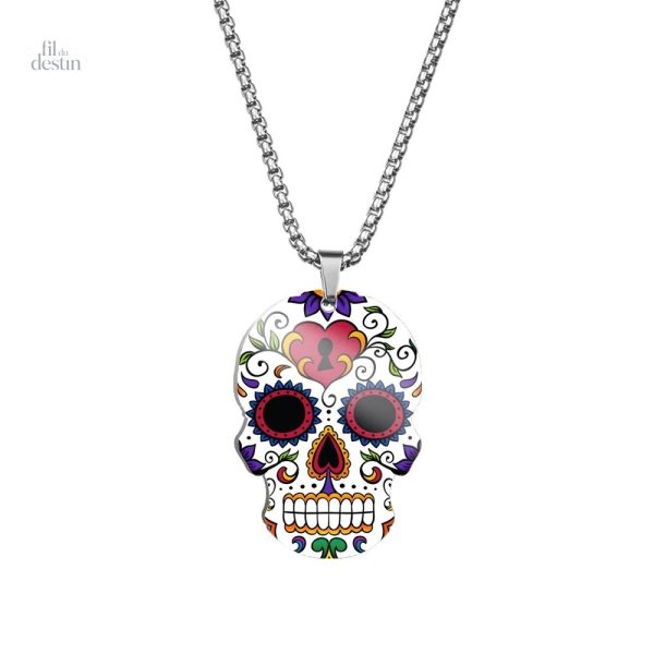 Design de collier calavera, symbole de la vie