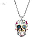 Collier calavera mexicain coloré et artistique - vue 2