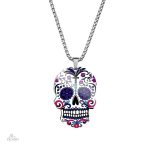 Collier calavera mexicain coloré et artistique - vue 3