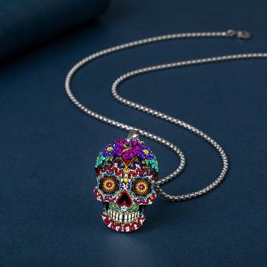 Bijou calavera avec motifs traditionnels mexicains
