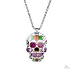 Collier calavera mexicain coloré et artistique - vue 5