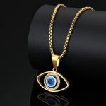 Collier avec symbole de protection œil grec