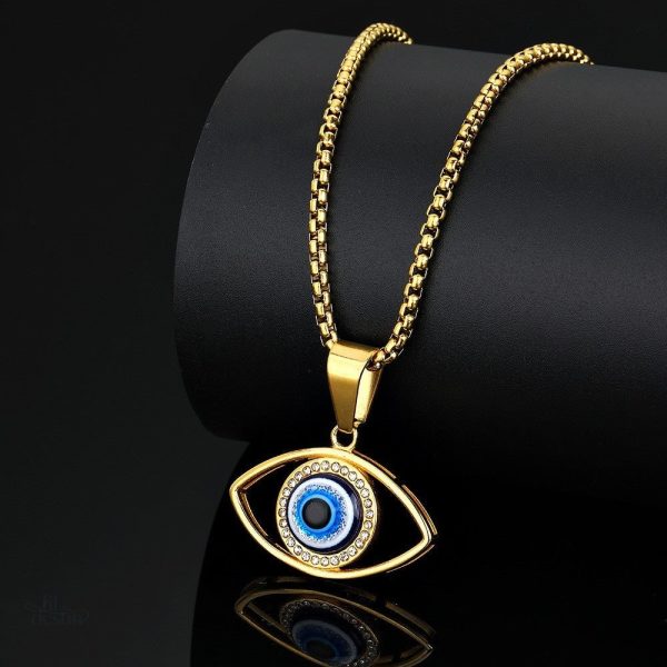 Collier avec symbole de protection œil grec