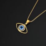 Bijou porte-bonheur, collier œil grec élégant