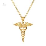 Collier porte-bonheur caducée d'Hermès en design élégant