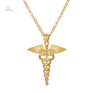 Collier porte-bonheur caducée d'Hermès en design élégant