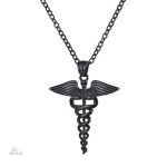 Bijou Hermès en forme de caducée, symbole de chance