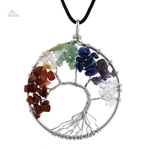 Amulette décorative avec pierres des chakras colorées