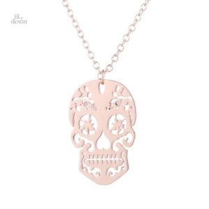 Collier porte-bonheur crâne coloré, design unique