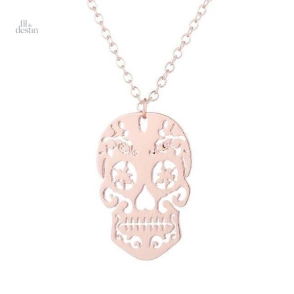 Collier porte-bonheur crâne coloré, design unique