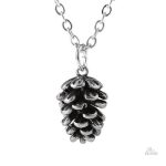 Collier porte-bonheur avec pomme de pin en pendentif