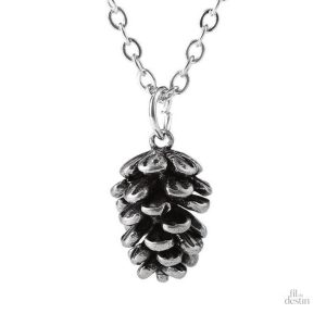 Collier porte-bonheur avec pomme de pin en pendentif