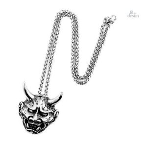 Collier oni japonais porte-bonheur traditionnel