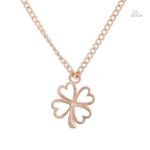 Collier trèfle à 4 feuilles en métal argenté