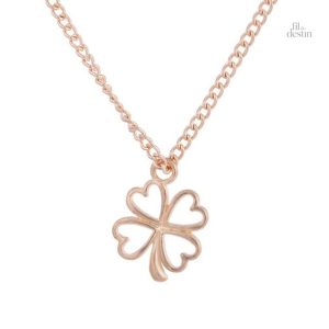 Collier trèfle à 4 feuilles en métal argenté