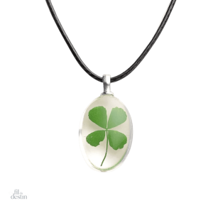 Collier trèfle à 4 feuilles en acier inoxydable
