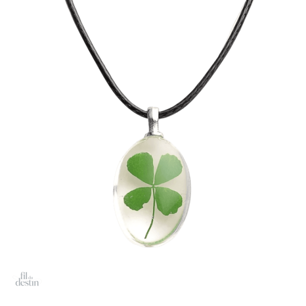 Collier trèfle à 4 feuilles en acier inoxydable