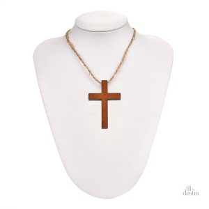 Porte-bonheur chrétien en bois, croix décorative