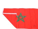 Drapeau marocain avec étoile verte sur fond rouge, accessoire décoratif