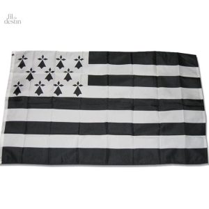 Bannière bretonne avec motif Gwenn ha Du traditionnel