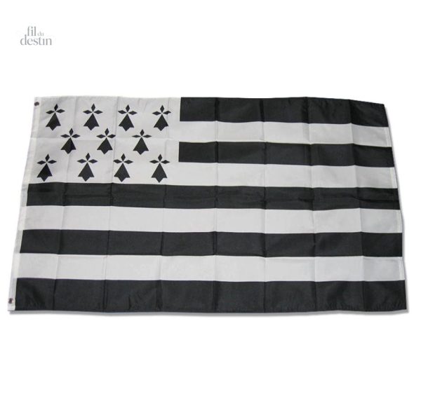 Bannière bretonne avec motif Gwenn ha Du traditionnel