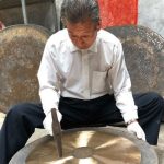 Porte-bonheur en métal, gong chinois pour la sérénité