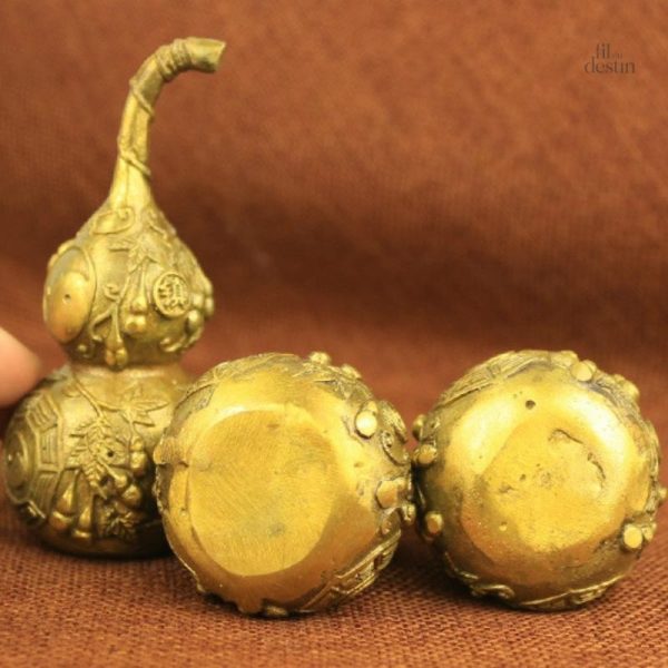Accessoire Feng Shui : gourde Wu Lou ornée de gravures